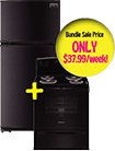 18 cu.ft. Refrigerator with <br>Electric Range, Black