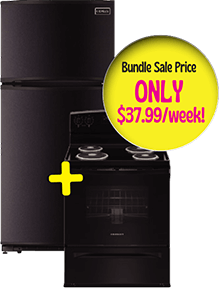 18 cu.ft. Refrigerator with <br>Electric Range, Black
