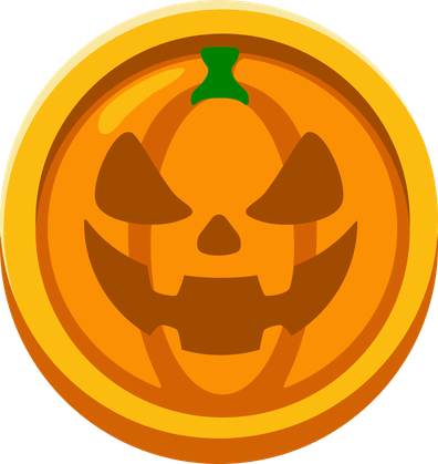 Gold jack-o'-lantern coin